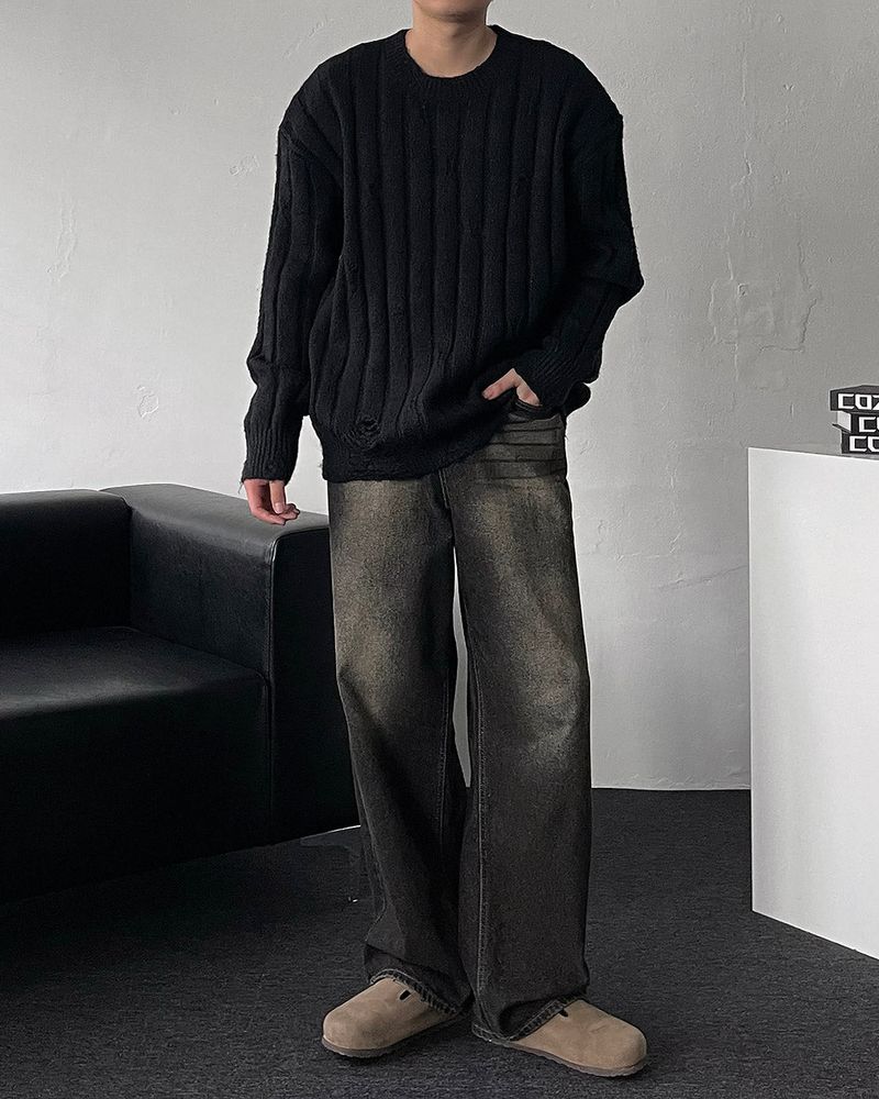 MG Wool Blend Damage Knitwear (4 colors)