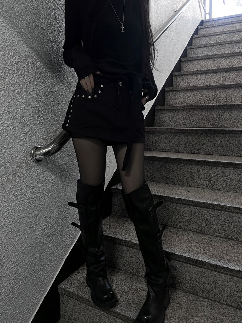 rivet unique skirt pants (2color)
