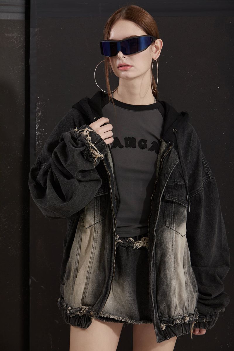 COVER DENIM JACKET -BLACK