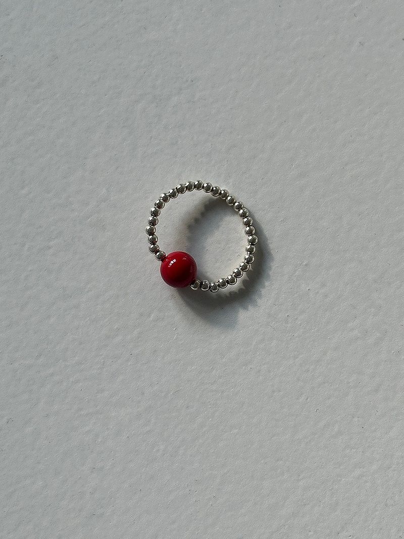[925silver] Red point ring
