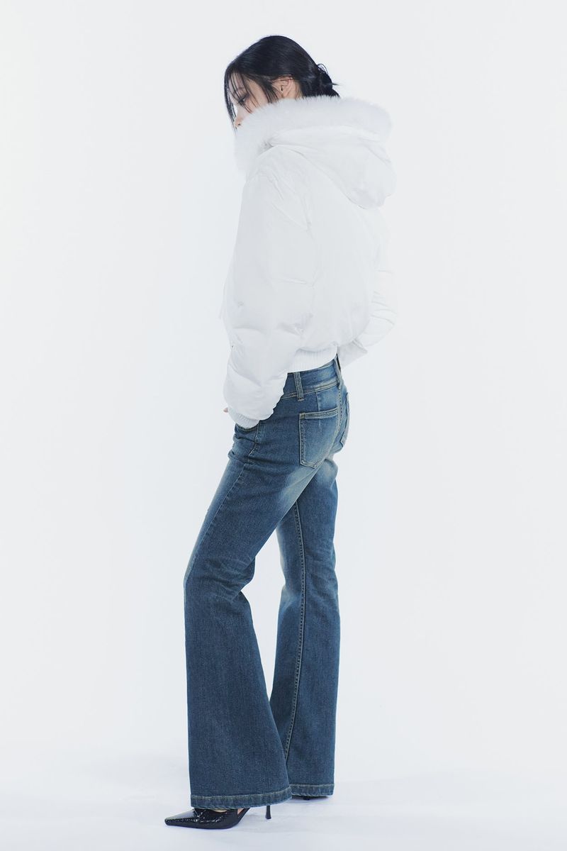 VERA BELTED BOOT-CUT DENIM blue