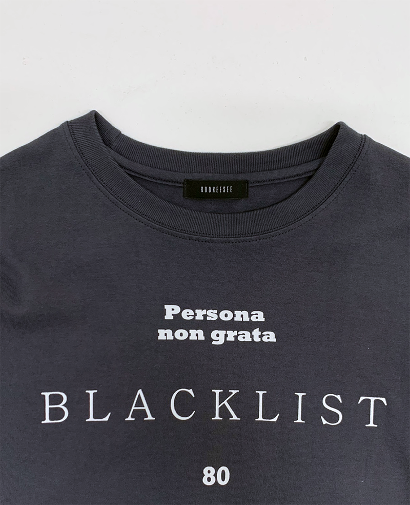 Blacklist lettering Layered tee (Charcoal/Grey)