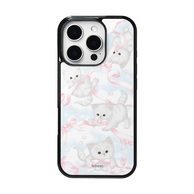 [MADE] Puffy kitty glass bumper case