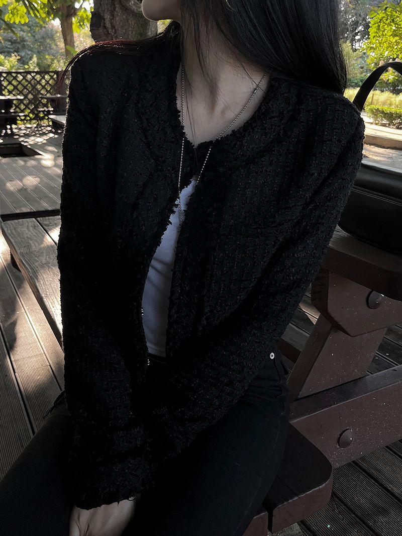 cropped tweed jacket (2color)