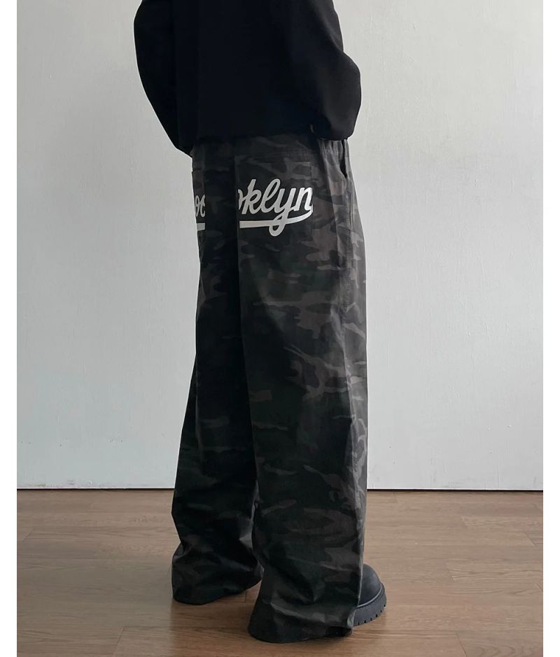 Bru Lettering Camo Pants