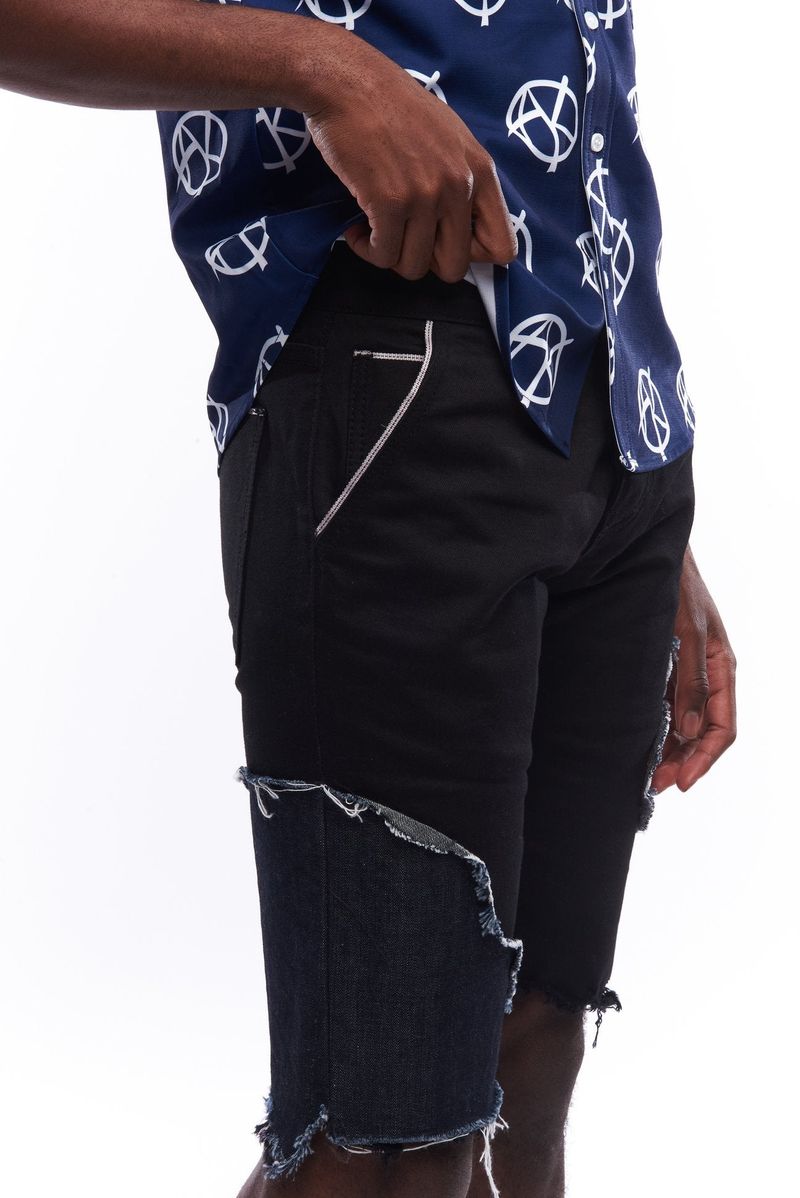 ANARCHY DESTROYED DENIM SHORTS