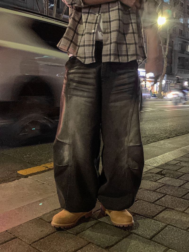 WHAT A LOOK（ワット ア ルック）の「니벨 커브 벌룬 워시드 팬츠（Pants）」