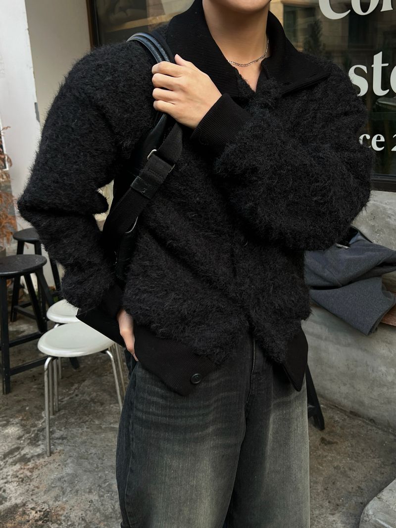 INF High-neck cardigan