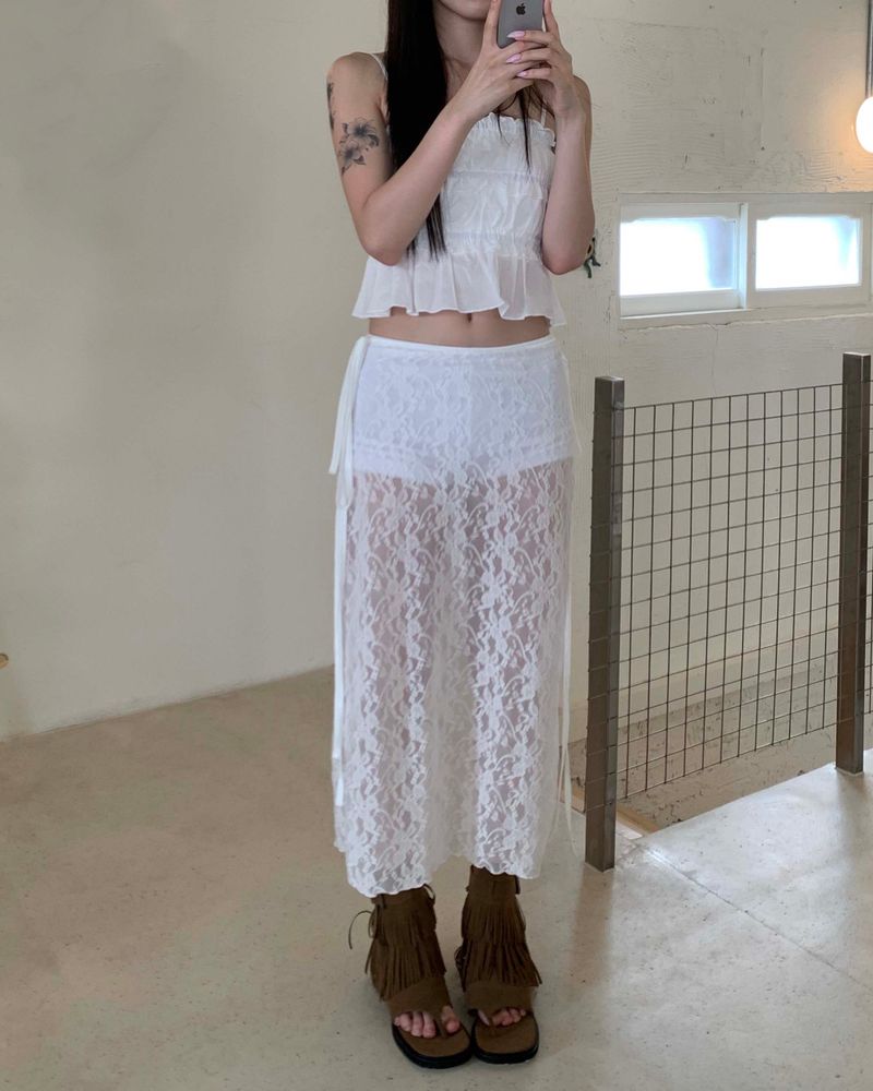 Rose long skirt