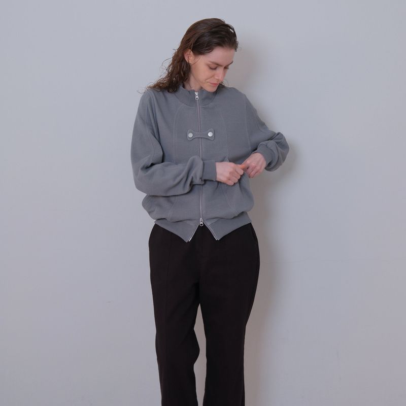 Gray Butterfly Pigment Jersey Zip-up