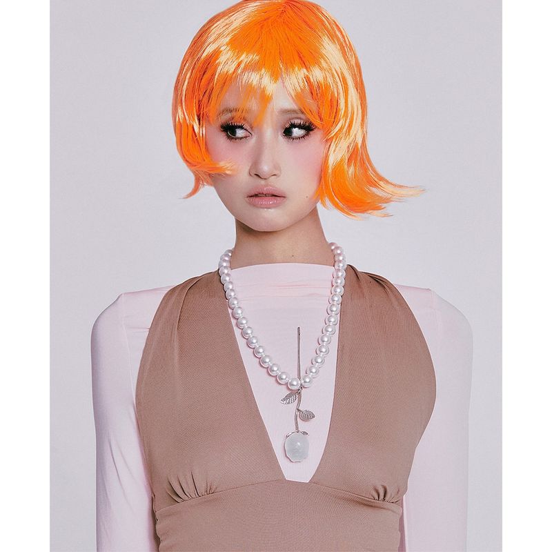 Rose drop pearl necklace