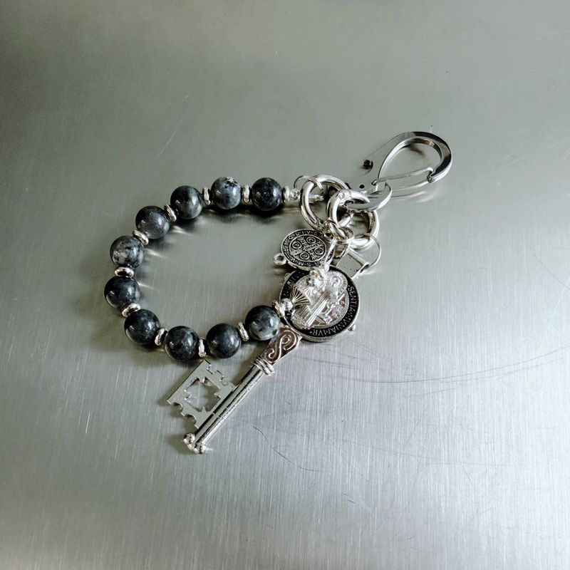 Stone Bead Talisman Keyring