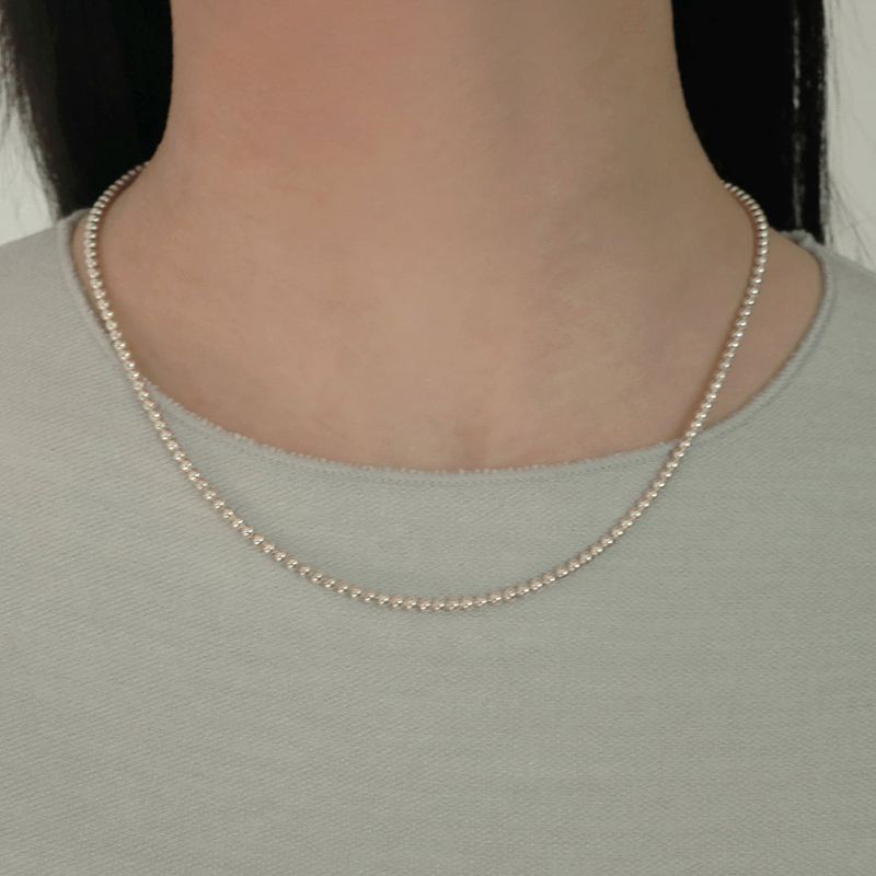 silver ball necklace (silver)