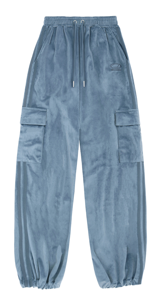 Velour Sporty Track Cargo Pants