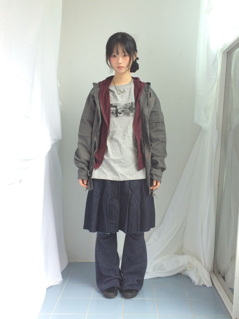 Stripe bootcut banding pants