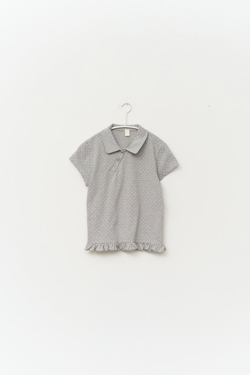 (W) Union Dot Collar Top