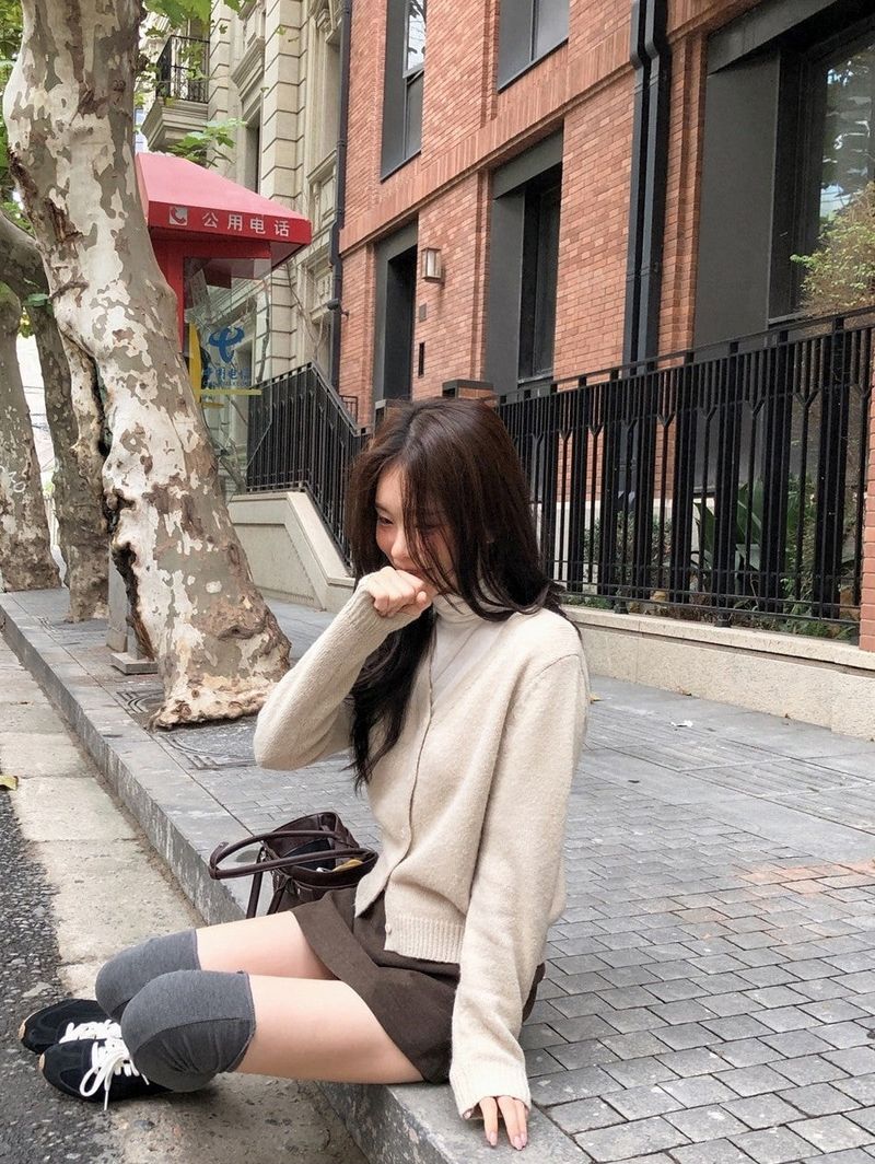 Layered Peach Mini Skirt Pants (2color)