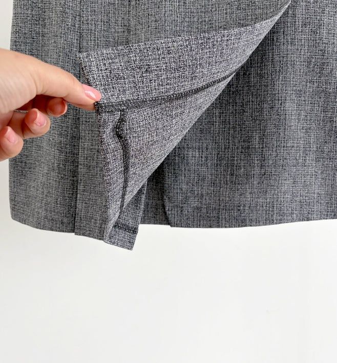 Beable Wrap Pleated Tweed Skirt Pants