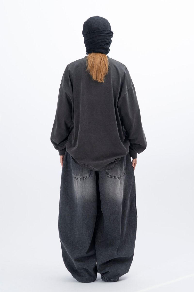 Leggy Side Tuck Balloon Denim