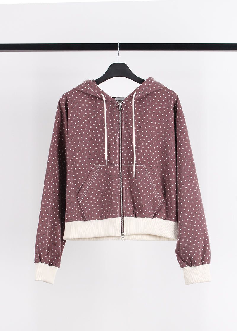 STAR PIGMENT HOOD ZIP-UP