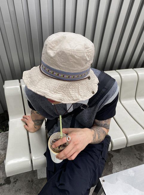 No.9593 triangle safari bucket HAT (5color)