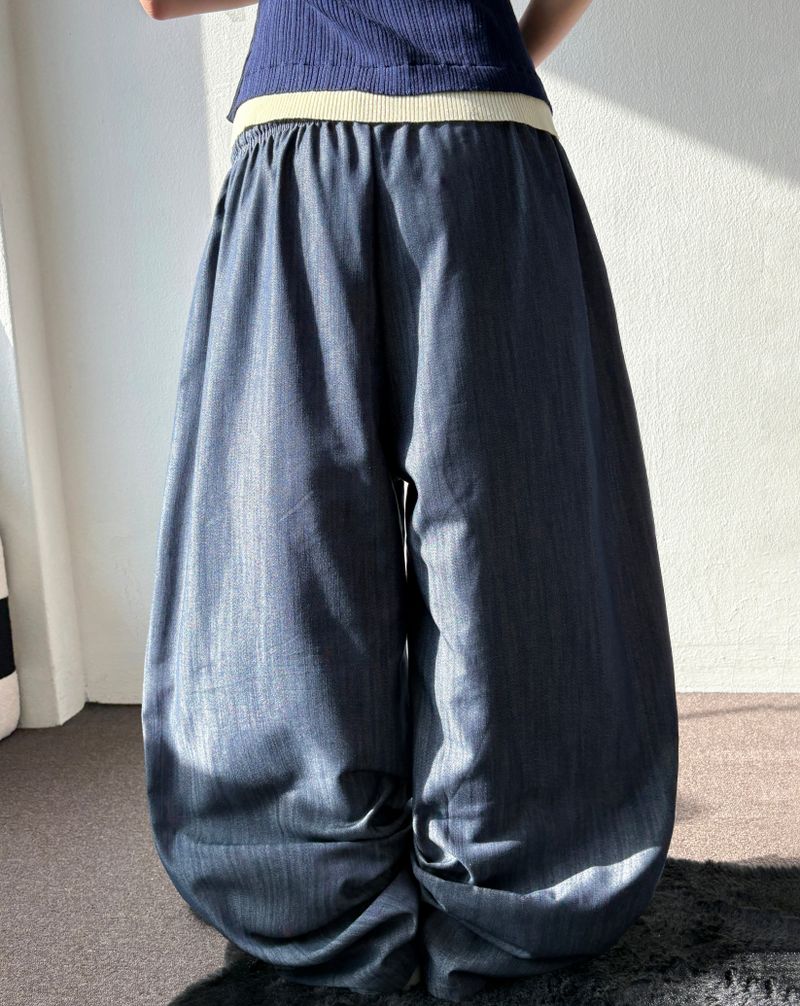 Formi Basic Wide Banding Semi-Balloon Pants 2color
