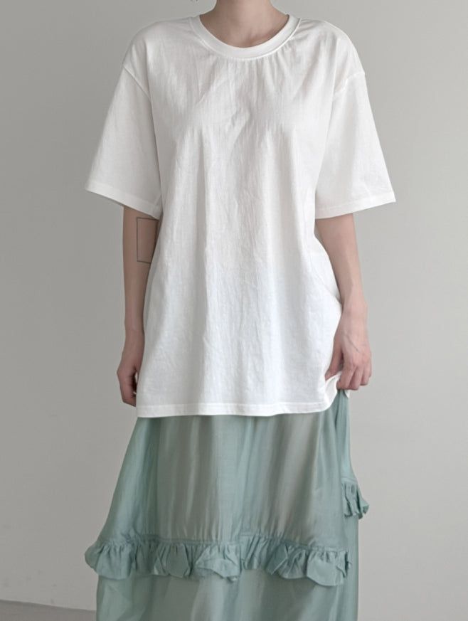 mnem（ムネム）の「(Unisex) Renlit Eyelet Over Fit Short Sleeve T-shirt（Tops）」