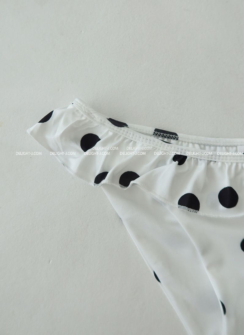 Dot ribbon dot frill bikini