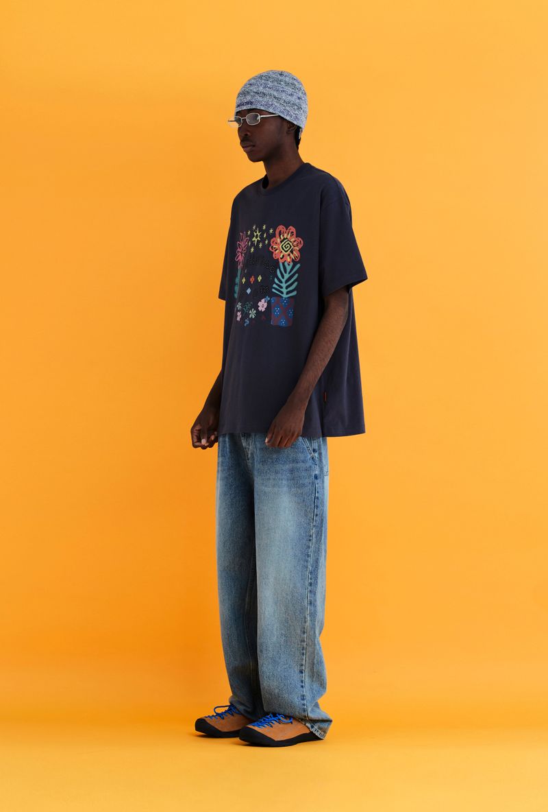 FLOWER ARGYLE T SHIRT / CHARCOAL