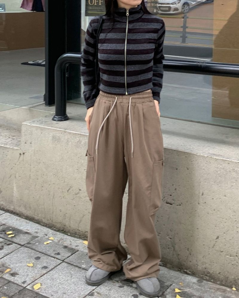 (Unisex) Snap cargo pants