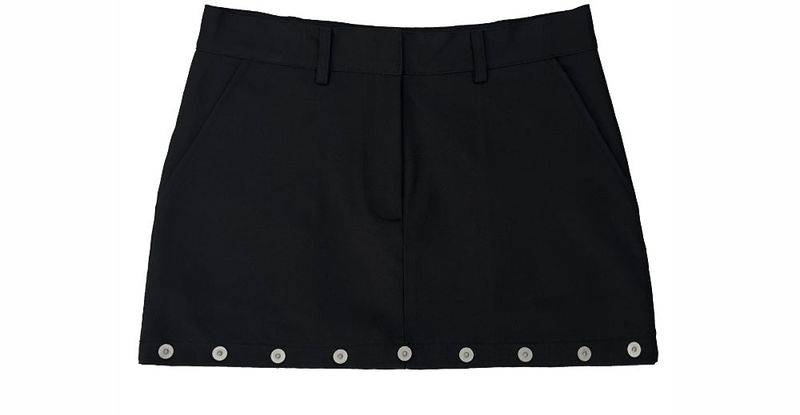 studded silver button skirt (2color)