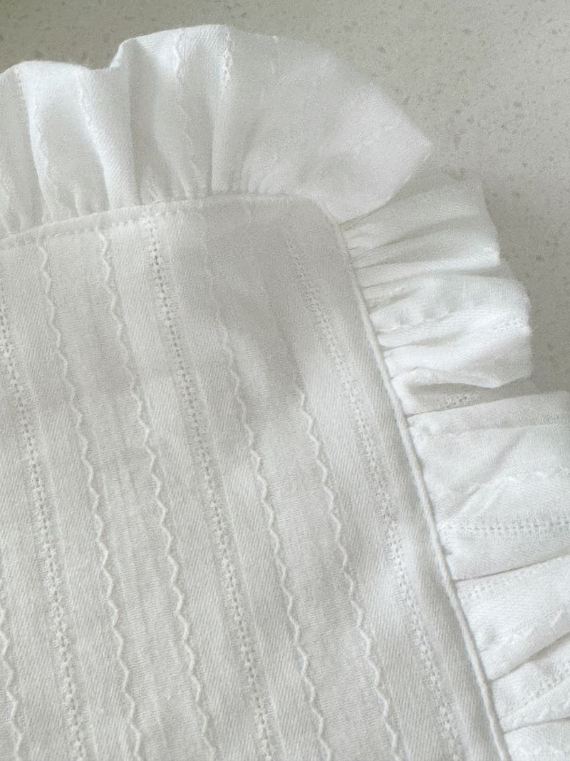 Initial Label Frill Matte Coaster Cotton Cover M