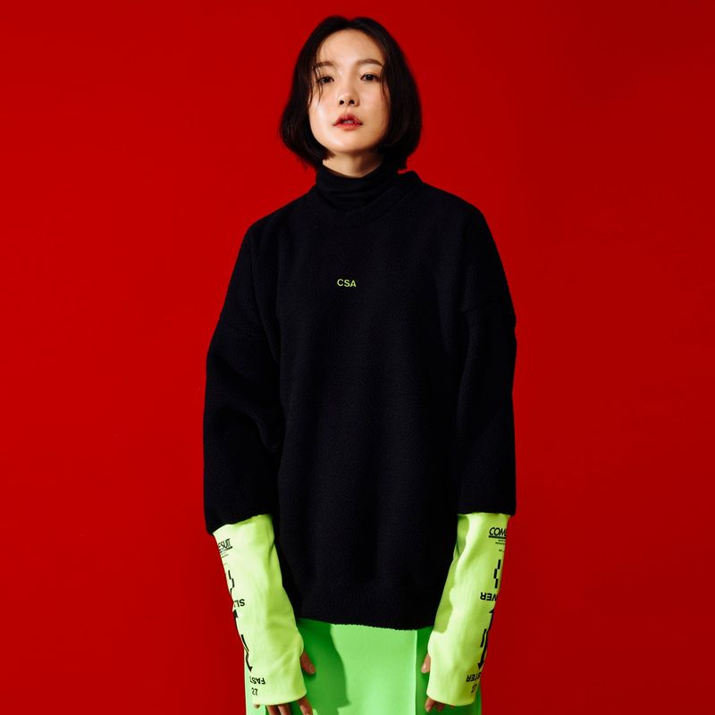 アームアーマーフリースプルオーバー[UNISEX] Arm-Warmer Fleece Pullover (Black)