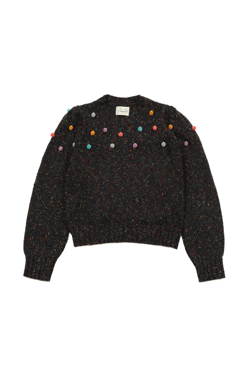 POPPALS（ポップパルズ）の「Pom Pom Mix Knit [Charcoal Black]（Tops）」