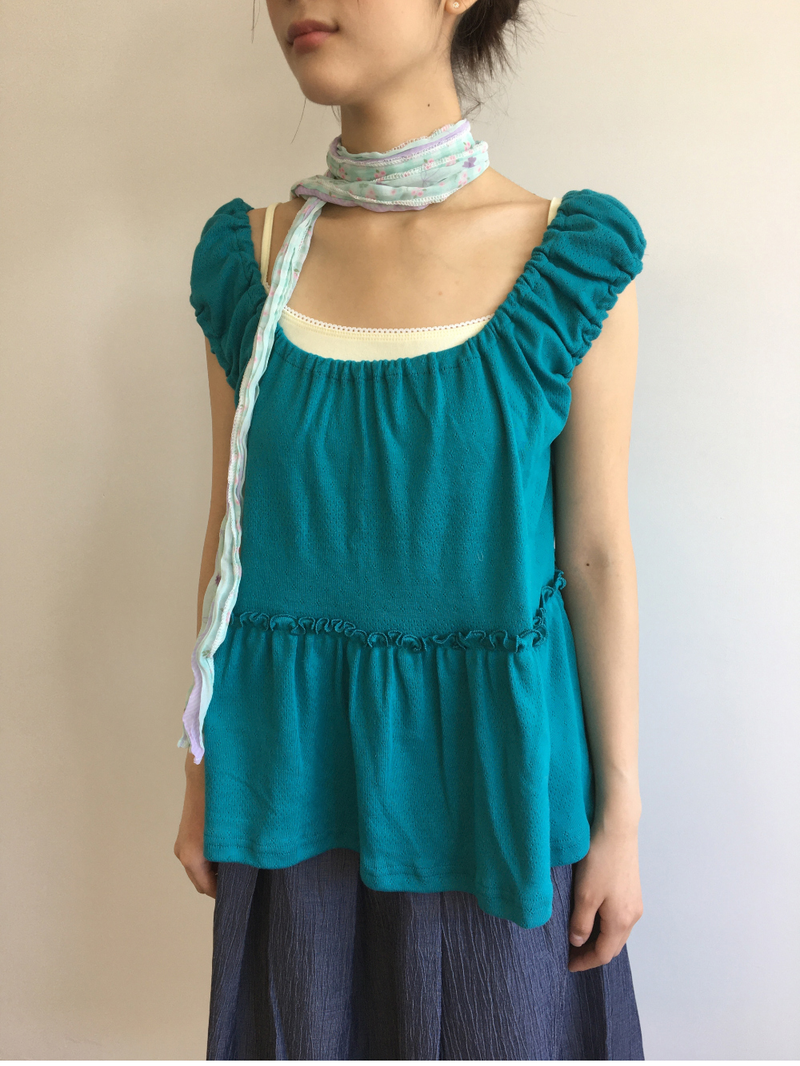 Meadow punched frill sleeveless top (2color) 