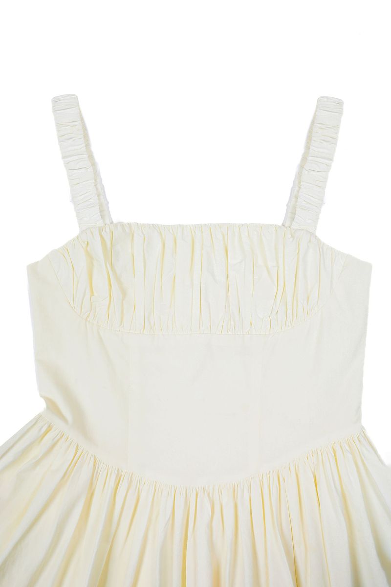 Merry Mini Shirring Dress [Ivory]