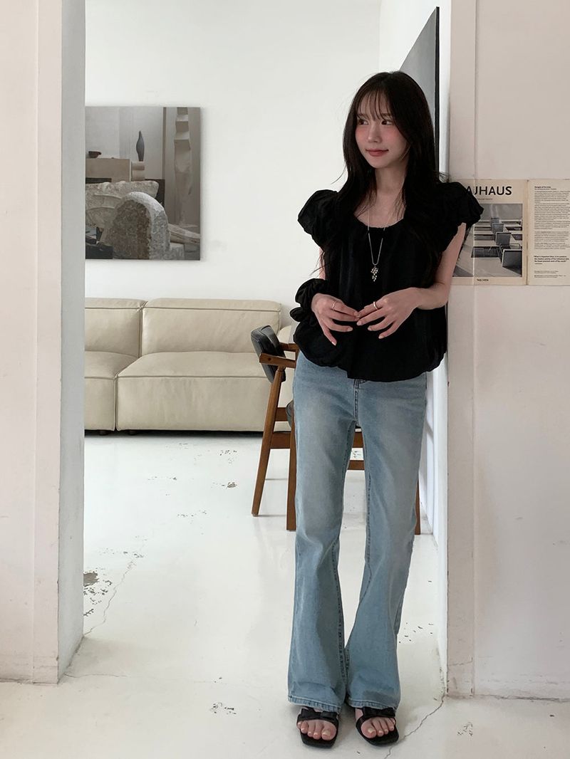 [MADE] Weare Ribbon Puff Blouse