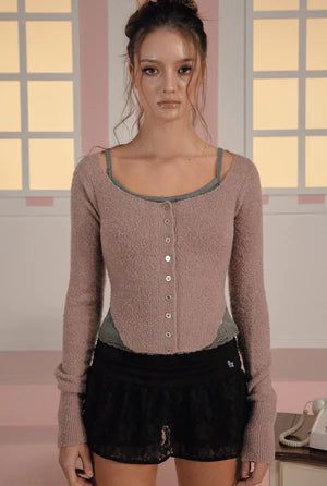 threetimes（スリータイムズ）の「Kate cardigan - deep pink（Tops）」