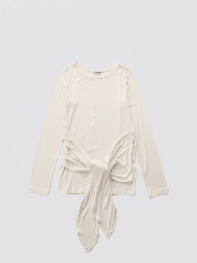 Wrapping Shirring Tee_Ivory