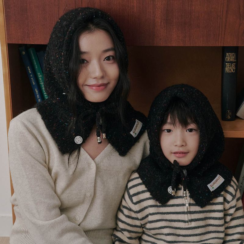 Family Sprinkle Boucle Balaclava_Set (Black)