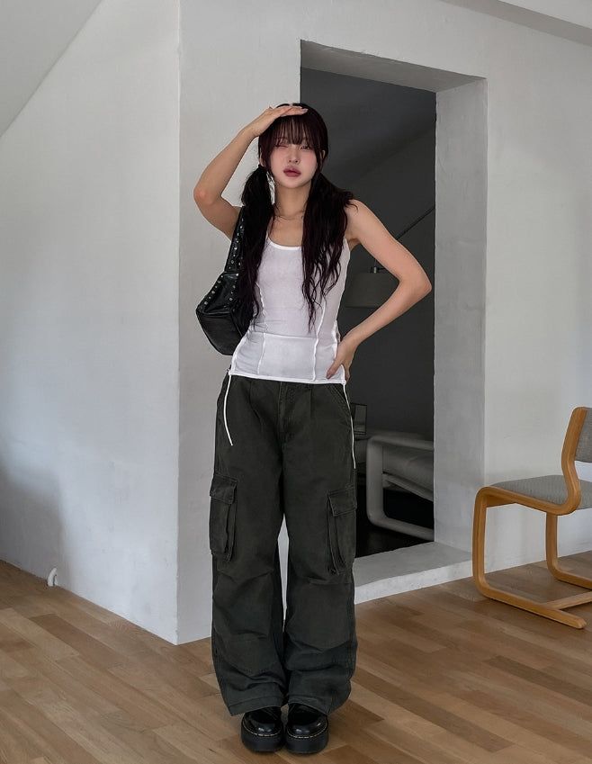 Theo Washed Double Pocket Cargo Pants