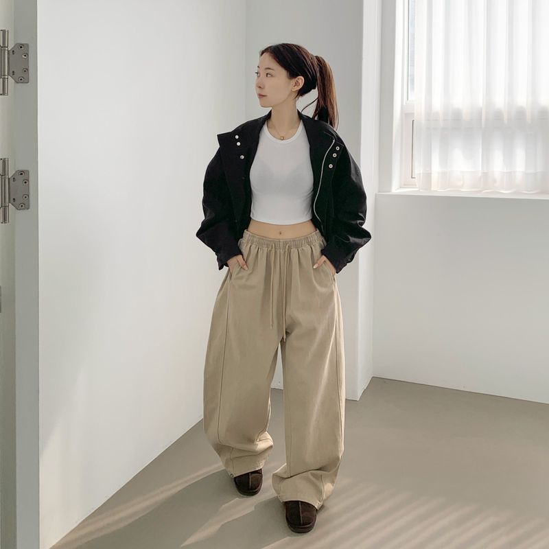 BOKPLACE（ボクプレイス）の「SHORT / ツーウェイヘムスナップバンディングスリットワイドフィットコットンパンツ（パンツ）」