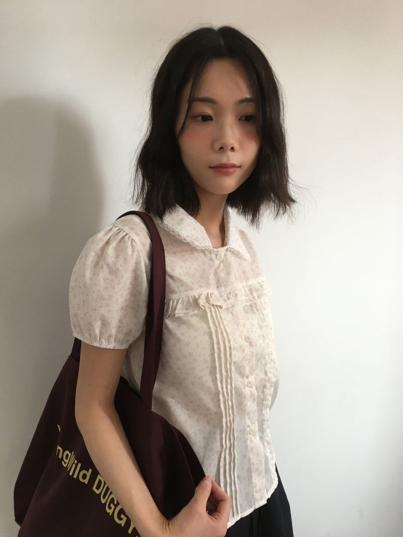 Anki Flora Frill Blouse (1color)