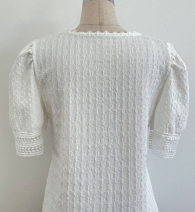 Charlene Jacquard Puff T-Blouse
