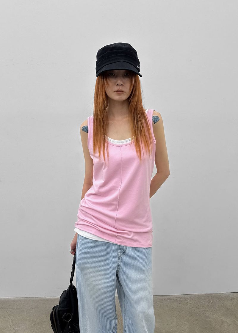 [MADE] Neko Pintuck Long Sleeveless Top