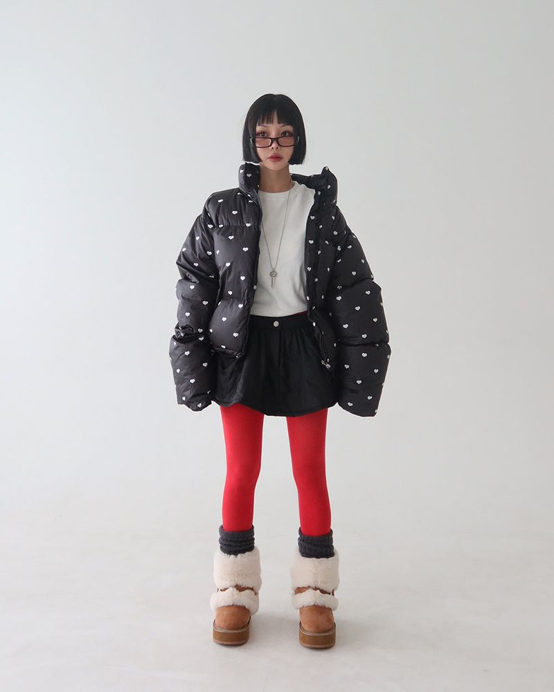 Heart crop short padded coat