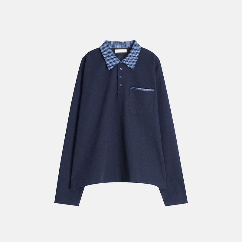 ASCLO Checker Collar Polo T Shirt (2color)