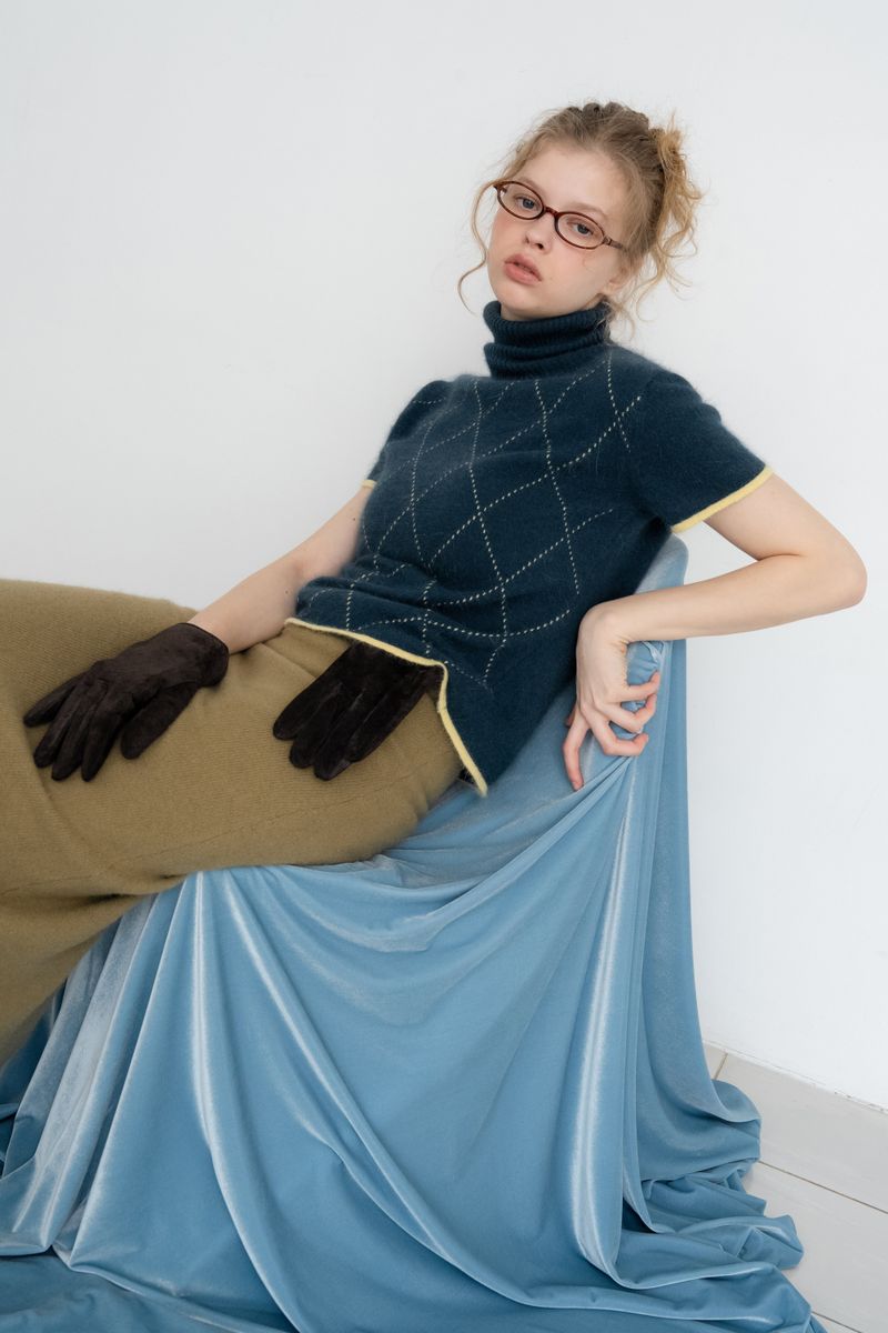 Raccoon knit skirt_olive