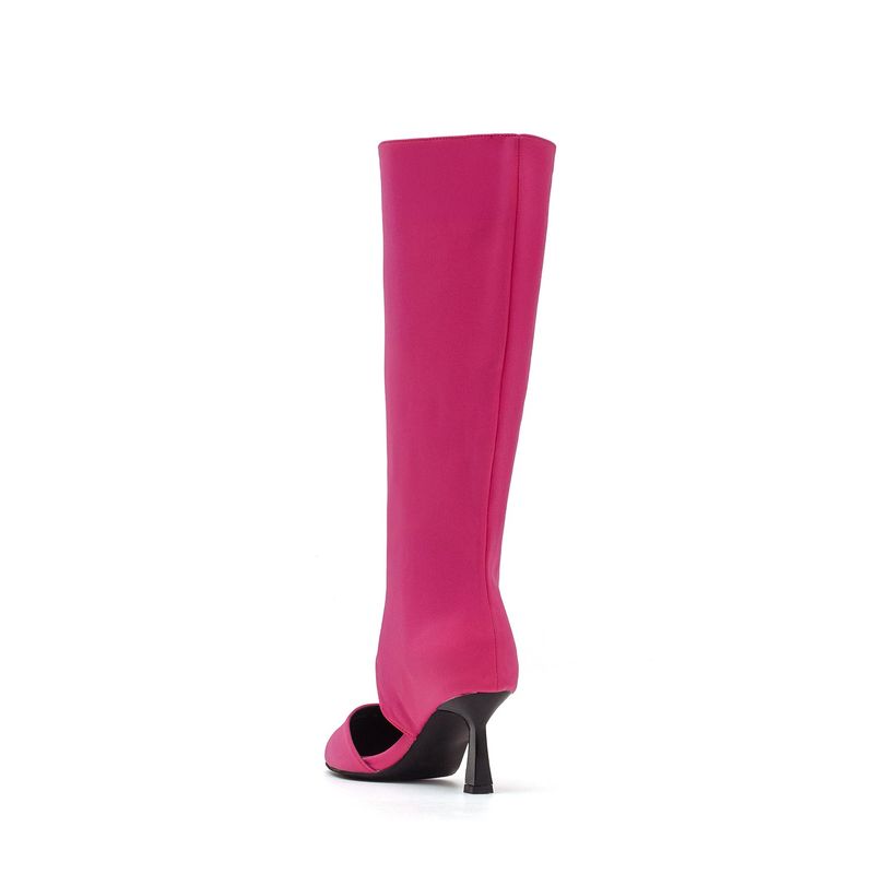 Cut-Out Pull-On Boots Heel(Pink)