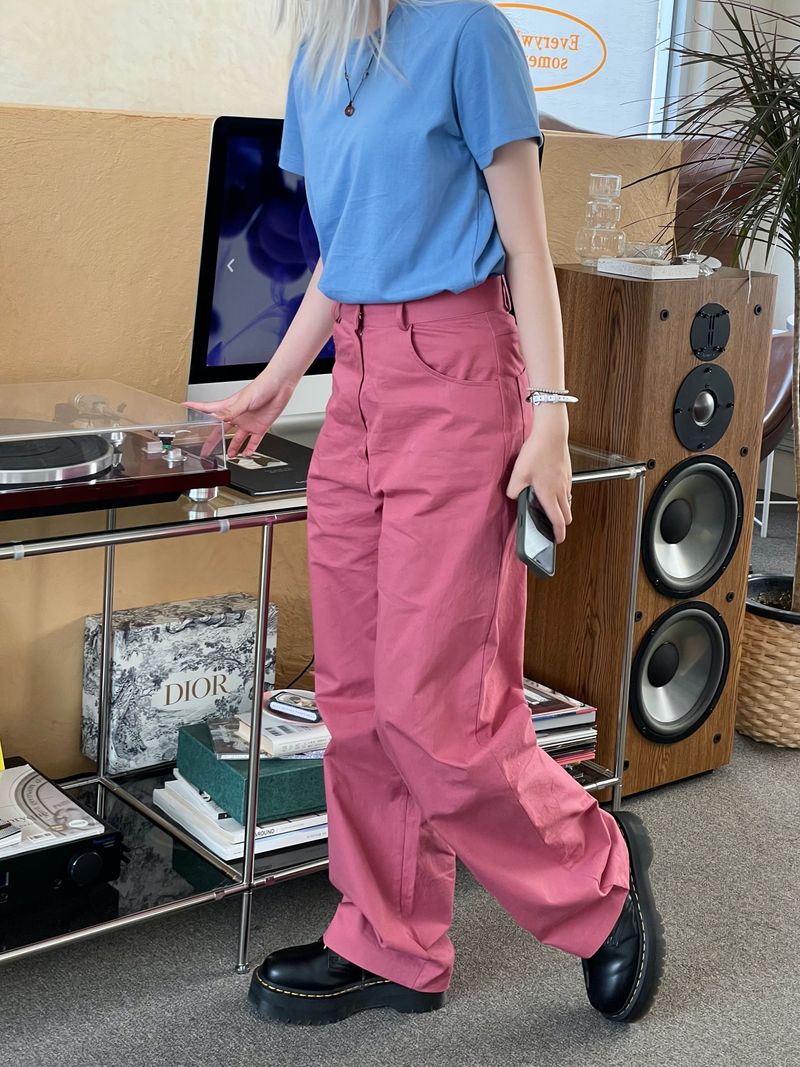 Vivid color cotton pants
